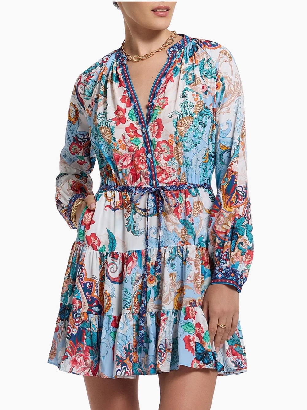 Robert Graham Sydney Floral Silk-Blend Minidress
